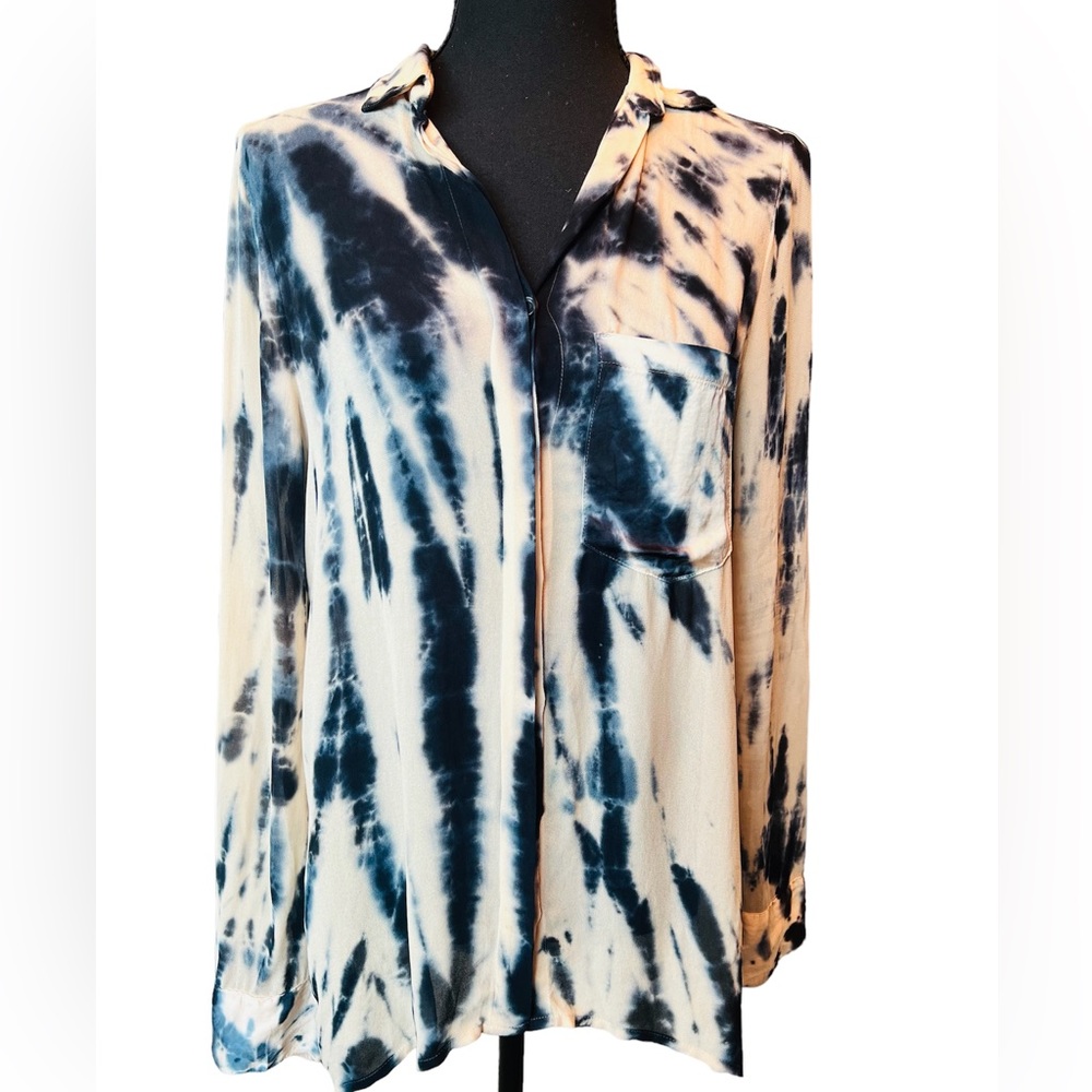 Young Fabulous & Broke  Odette Tie Dye Relaxed Fit Button Down Blouse Size XS